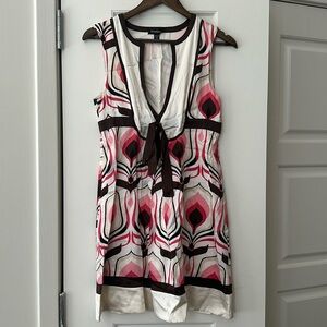 Bebe Retro Pink & Brown Dress